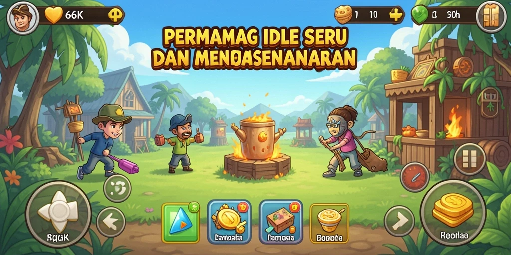 Tampilan gameplay 66K dengan mekanisme Idle yang menarik.