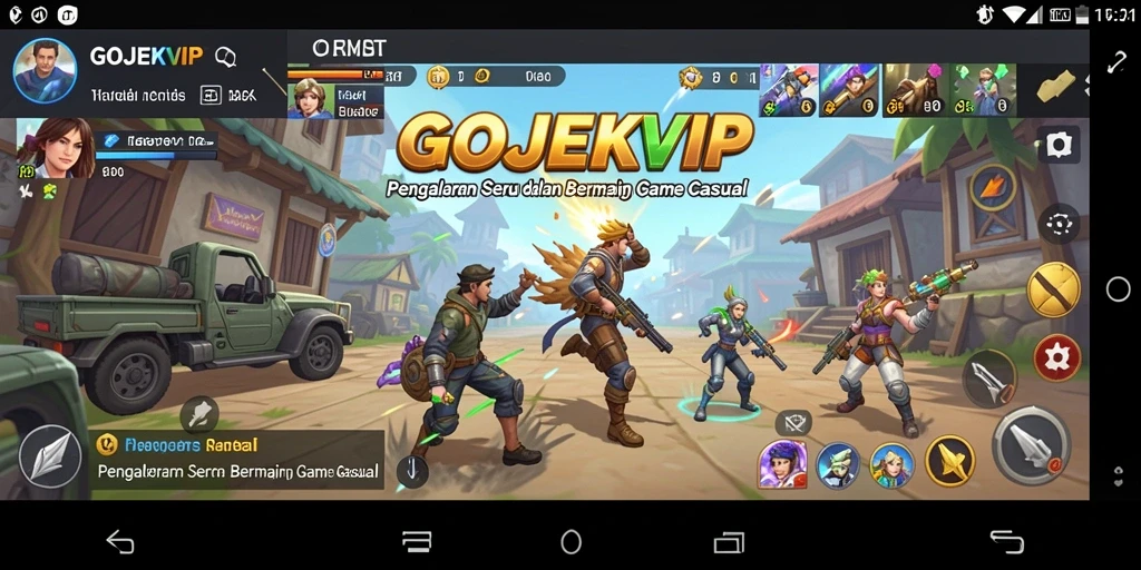 Screenshot utama GOJEKVIP menampilkan gameplay yang menarik dan penuh warna.