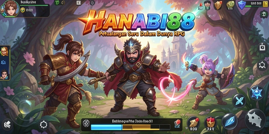 Tampilan gameplay HANABI88 yang menakjubkan dalam pertempuran RPG.