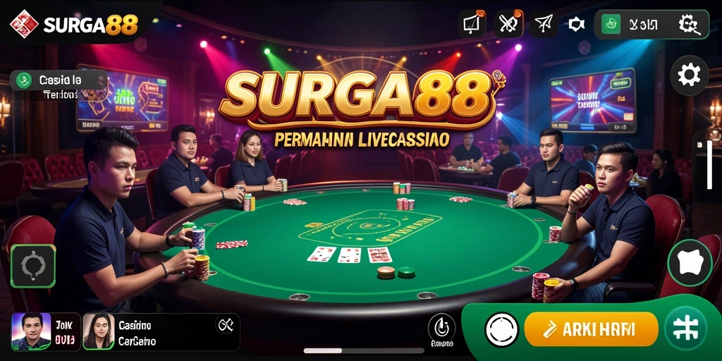Tampilan gameplay menarik di SURGA88 dengan dealer live.
